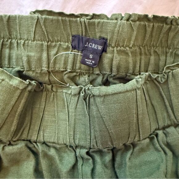 🌿 J.Crew Green Linen Pull-On Shorts – EUC – Elastic Waist – Size XS/S 🌿 - Picture 4 of 5